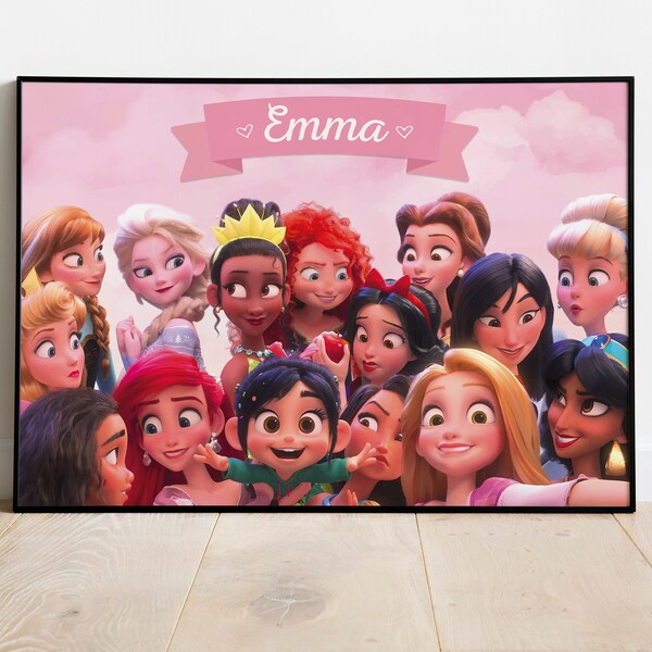 Wall Art, Home Decor, Gifts, Minimalist, Multiple Sizes, High-Quality Prints, Unframed Princesses