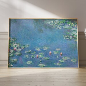 Monet Water Lilies art print, calming wall decor, classic aquatic art, elegant gift idea, gallery centerpiece
