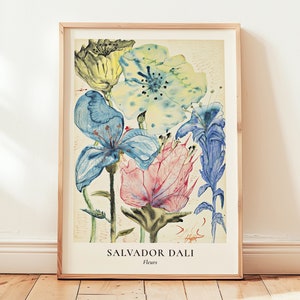 Salvador Dalí Flowers Vintage Wall Art, Home Decor, Gifts, Minimalist, Multiple Sizes, High-Quality Prints, Unframed - 001