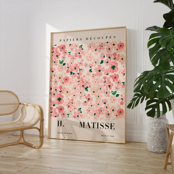 Matisse Papiers Découpés Art Print, Floral Wall Art, Décoration Murale Moderne, Idée Cadeau Élégante, Impression d’Artiste Célèbre