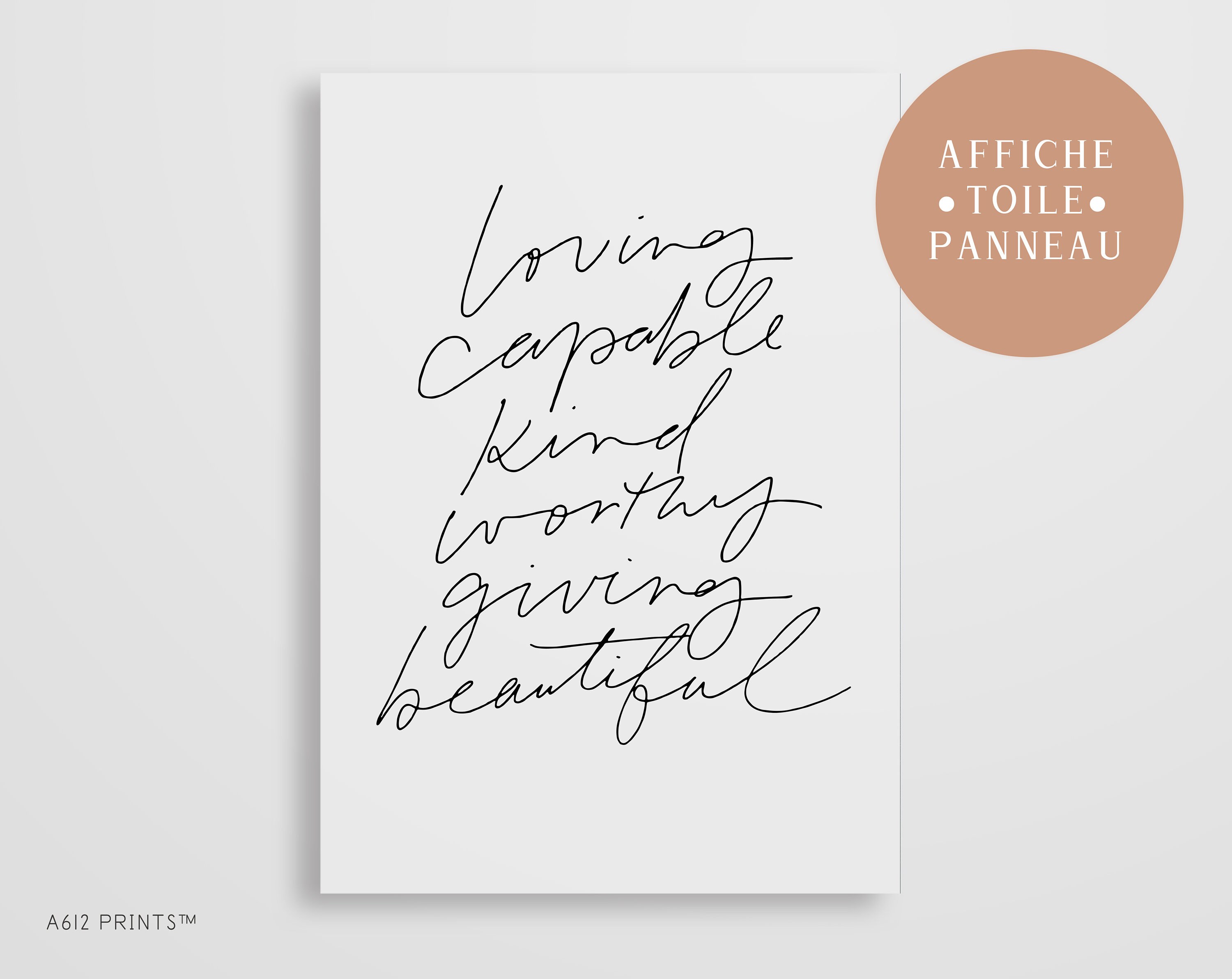 Toile d'art Mural | Tableau Affiche Poster Art Moderne Impression Décoration Murale Mots Motivation