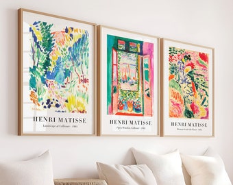 Set of 3 Henri Matisse Triptych Posters, Modern Colorful Fauvist Style, for Living Room, Bedroom, Office, Artistic Wall Decoration, Unframed