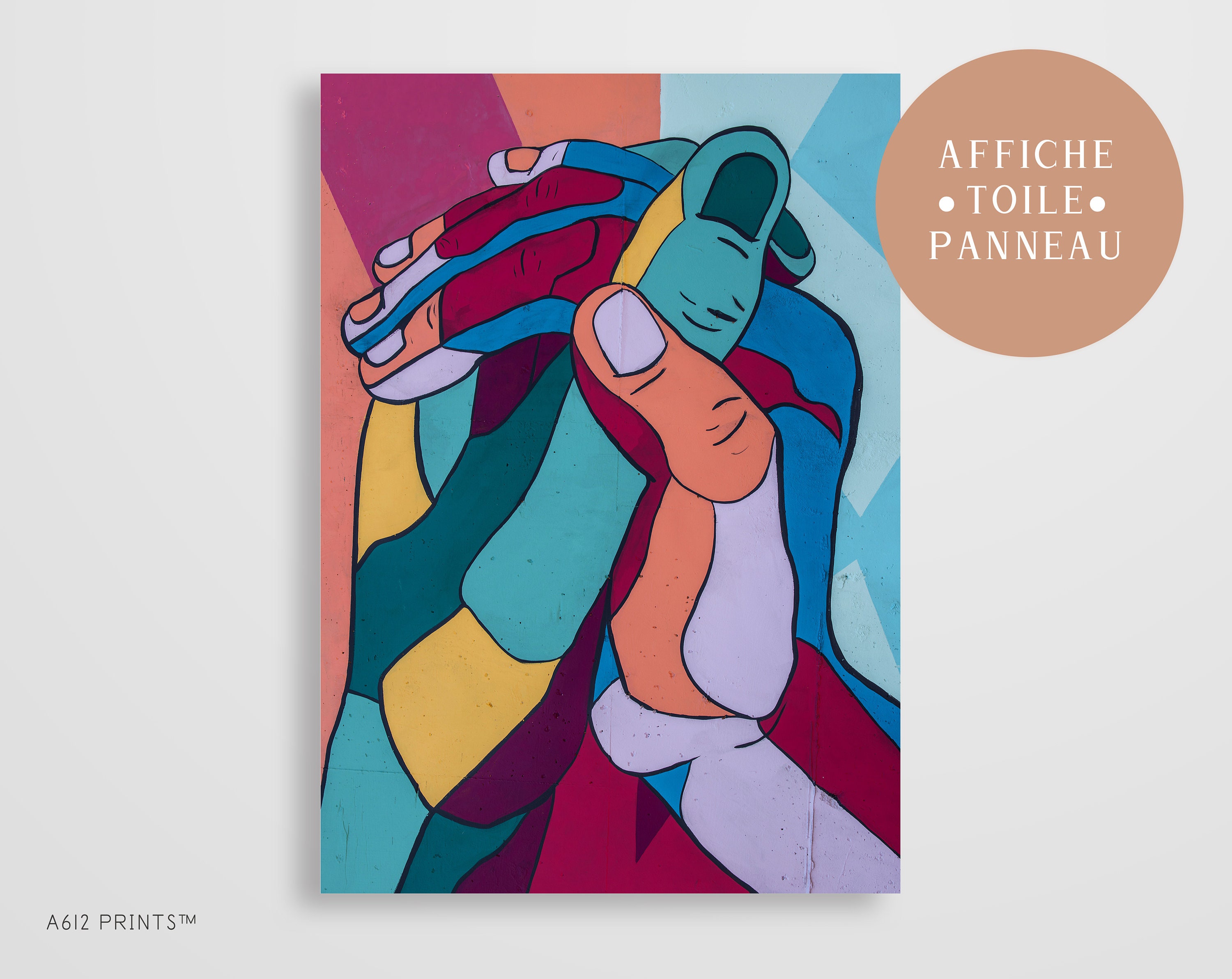 Toile d'art Mural | Tableau Affiche Poster Art Moderne Impression Décoration Murale Mains Street Art