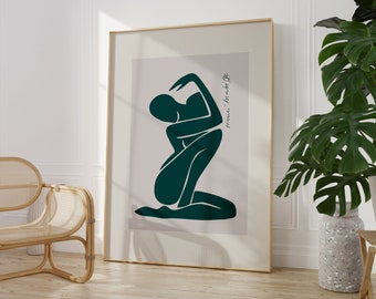 Silhouette féminine Matisse, Impression d’art mural minimaliste, Décoration murale, Cadeau idéal pour la maison, Art contemporain