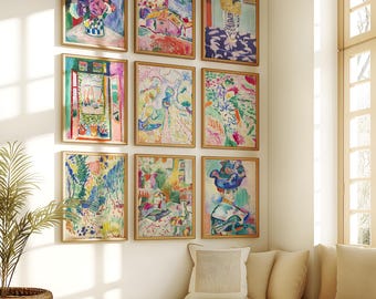 Set of 9 Henri Matisse posters, art prints on 300g paper, Fauvist wall decor