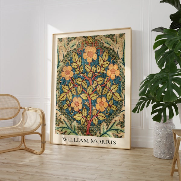 Impression d’art mural William Morris, Idée cadeau botanique vintage, Décoration murale florale élégante, Impression artistique anglaise