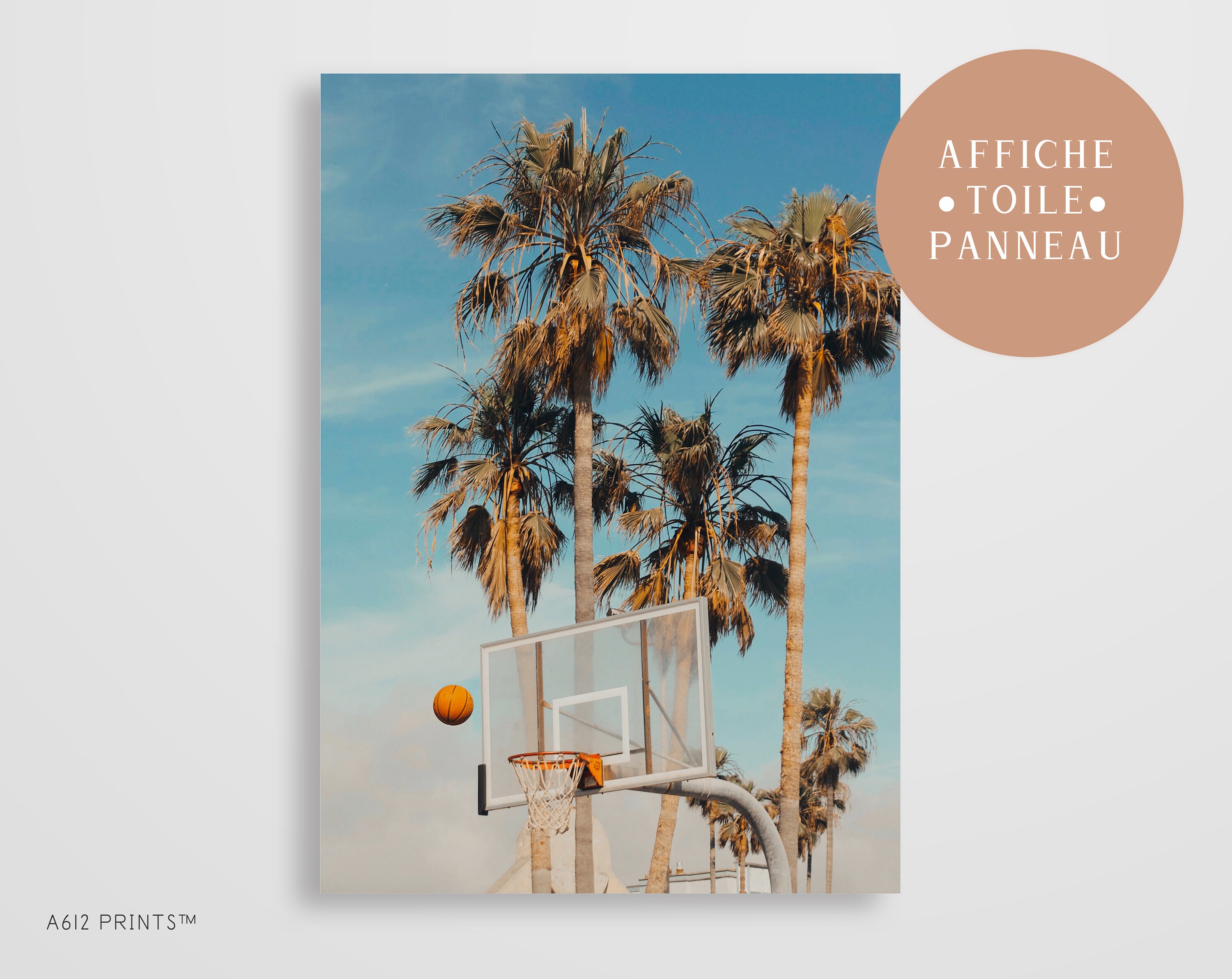 Toile d'art Mural | Tableau Affiche Poster Art Moderne Impression Décoration Murale Basket et Palmie