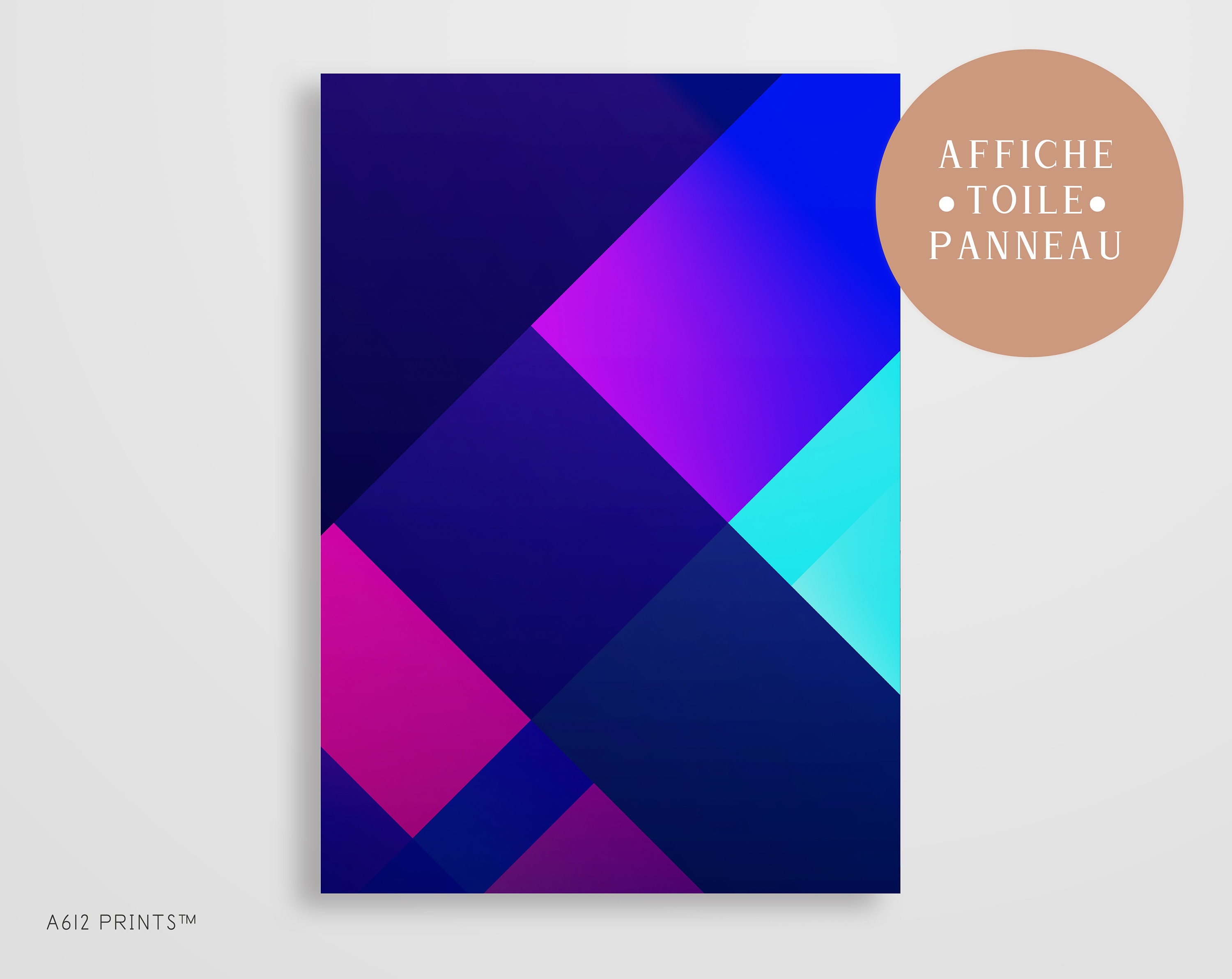 Toile d'art Mural | Tableau Affiche Poster Art Moderne Impression Décoration Murale Abstrait Bleu