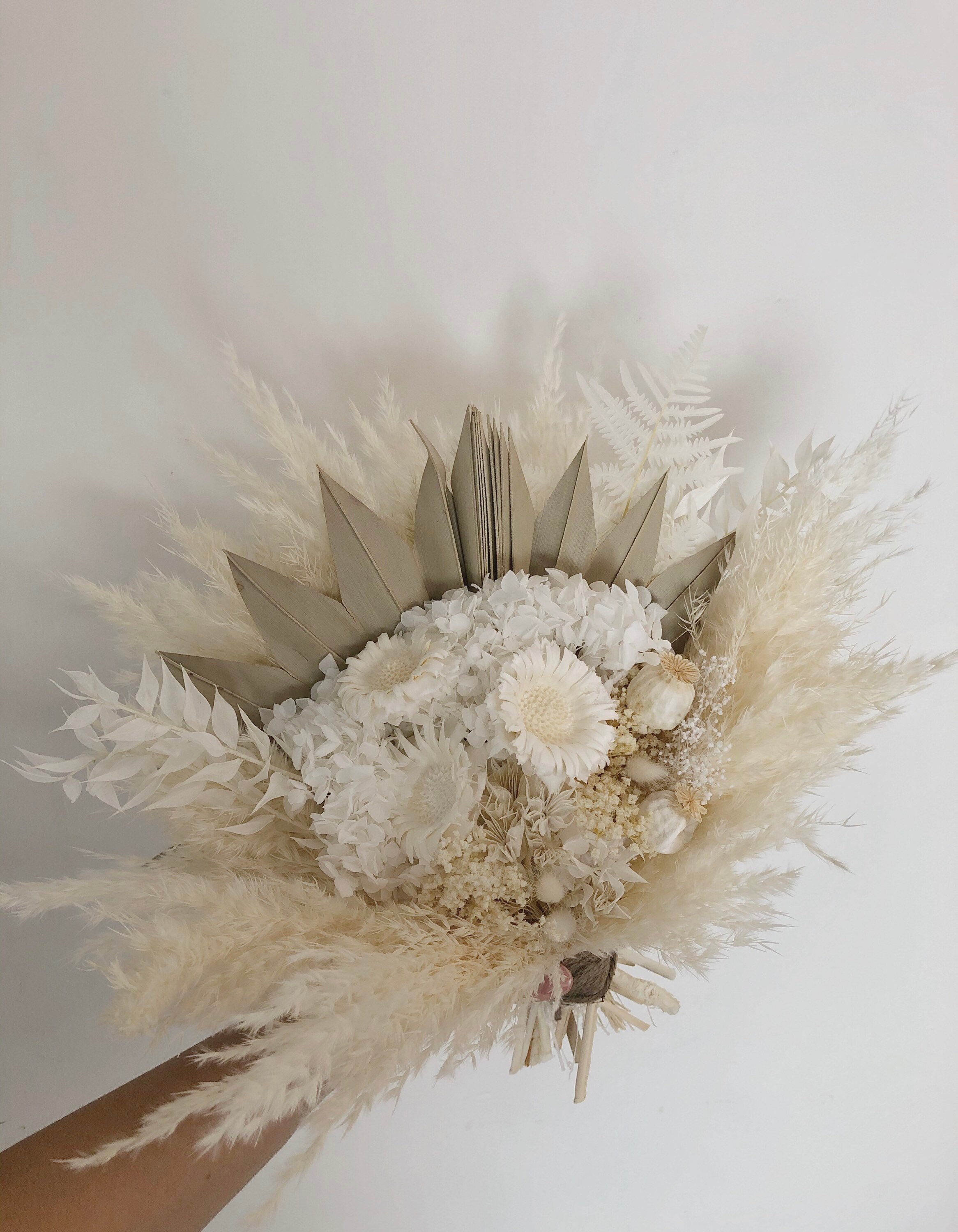 White/Ivory Dried Floral Bridal Bouquet Etsy