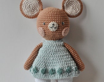 Crochet mouse doll / handgjord mus docka -  mjukdjur soft toy stuffed animal handmade plushie plush crochet amigurumi
