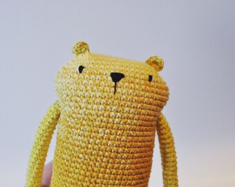 Virkad nalle björn - amigurumi gosedjur mjukdjur crochet soft toy stuffed animal handmade plush teddy bear mr luiwood