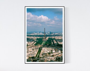 France Paris Poster Eiffel Tower & La Defense Urban Photography Wall Art