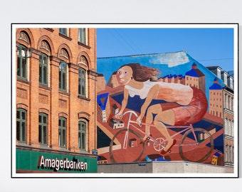 Copenhagen Denmark Poster Cycling Mural Street Photography Wall Art