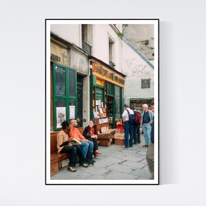Paris France Poster Shakespeare & Company Bookstore Street Photography Wall Art