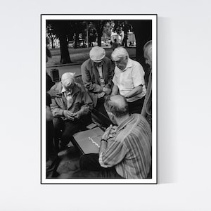 Lviv Ukraine Print Pensioners Playing Dominoes Street Photography Wall Art