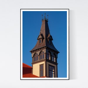 Reykjavik Iceland Poster Spooky Gothic House Urban Photography Wall Art