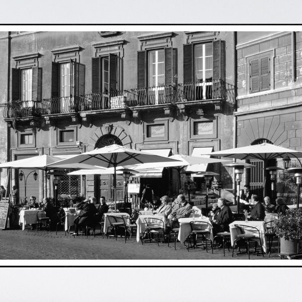 Italy Rome Print Caffe Bernini on Piazza Navona Street Photography Wall Art