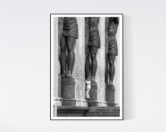 St Petersburg Russia Print Atlas Statues Street Photography Wall Art