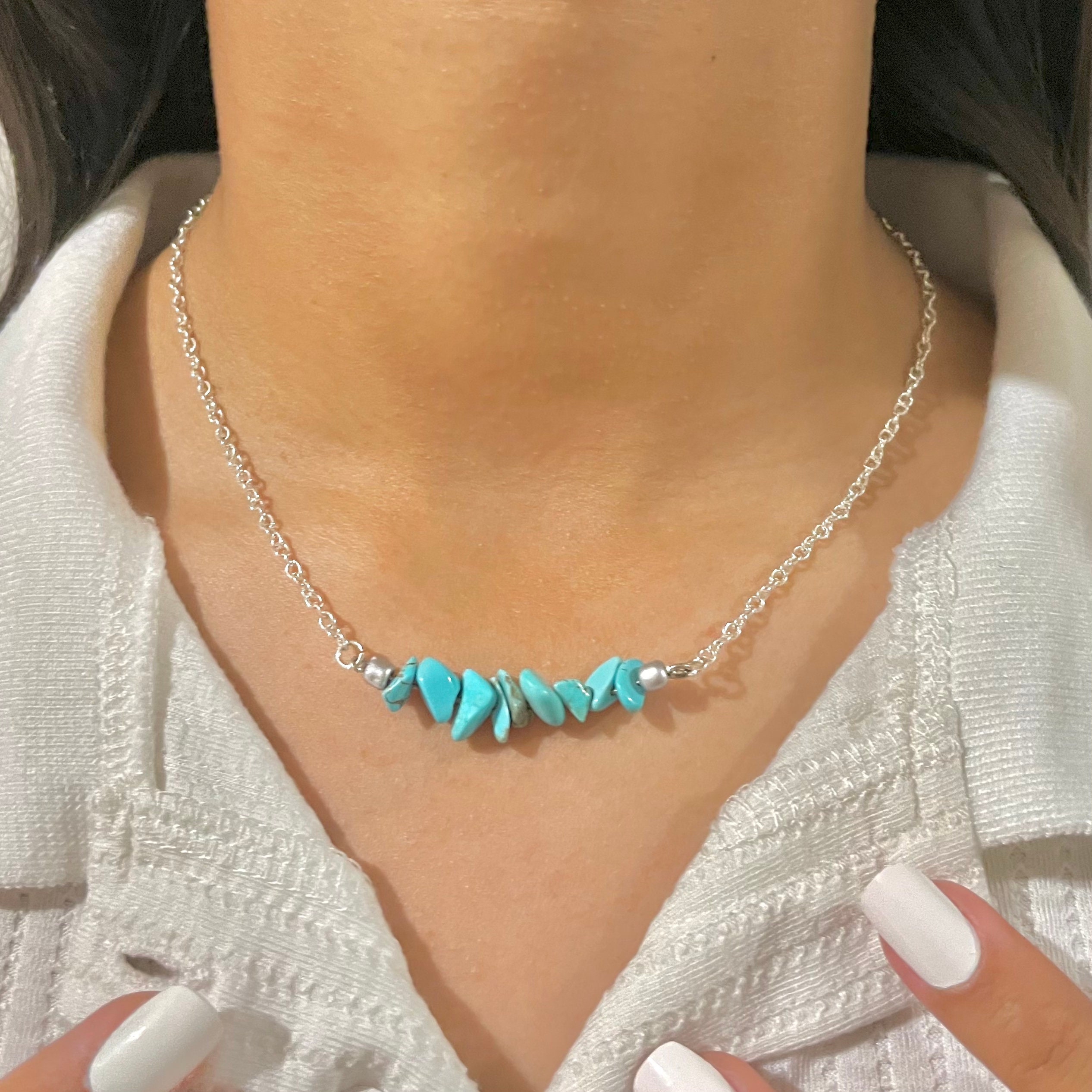 Blue Crystal stones necklace and earrings aesthetic Etsy