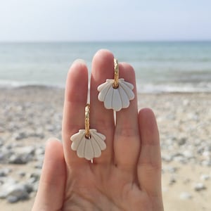interchangeable hoop earrings, polymer shell earrings, women's jewelry gift