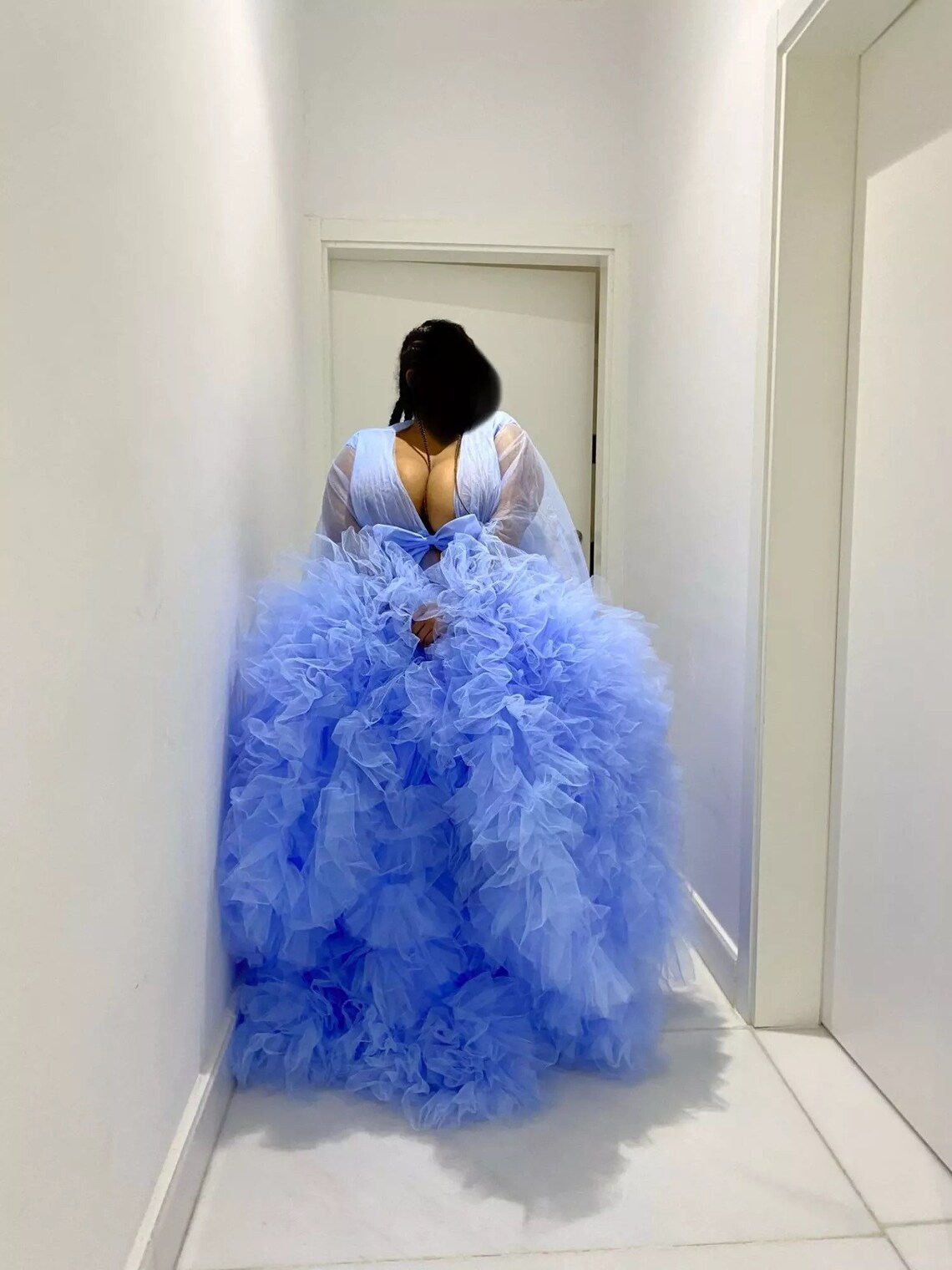 fluffy maternity robe