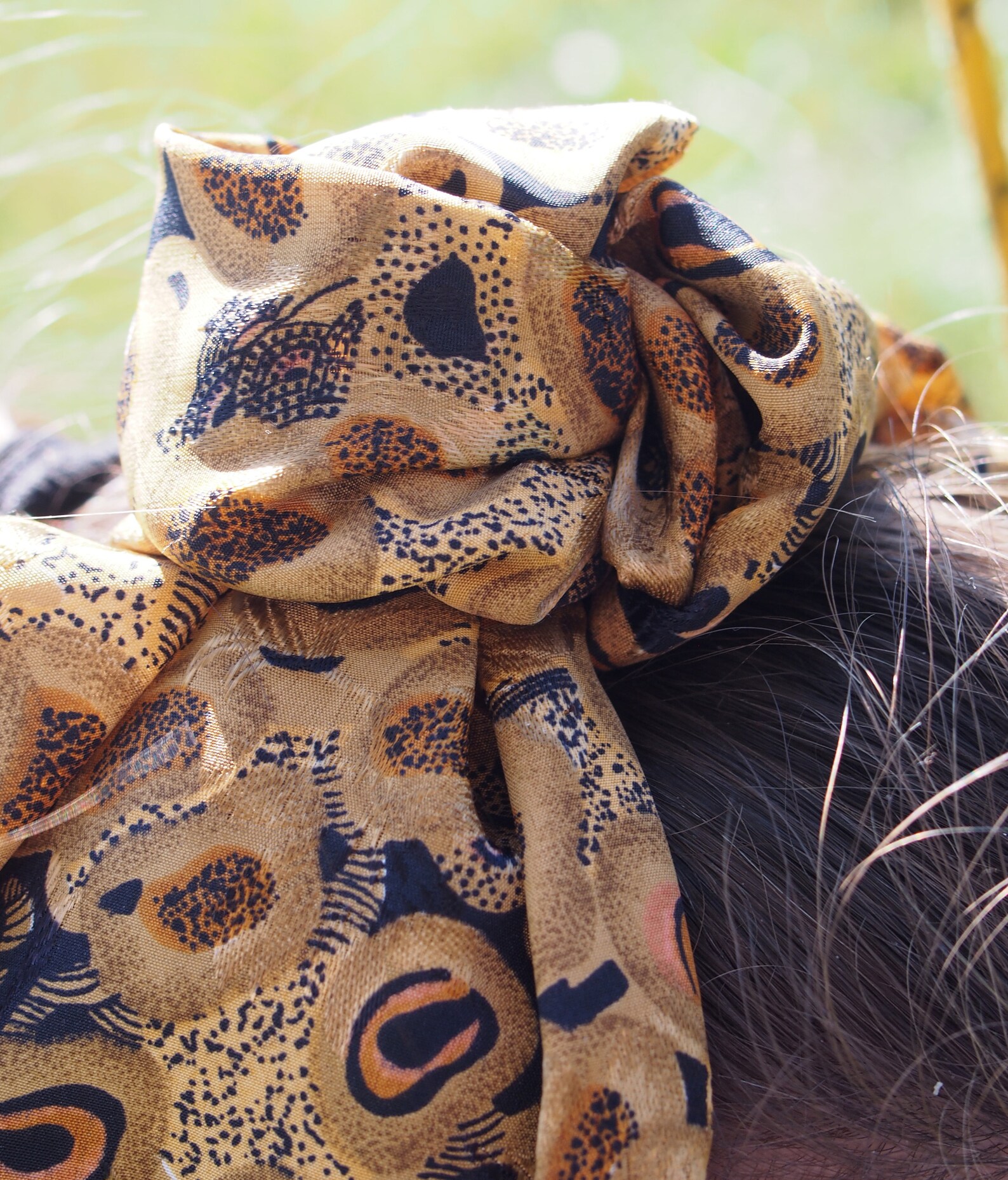 Leopard print silk headband with a knot headbands for women. Etsy