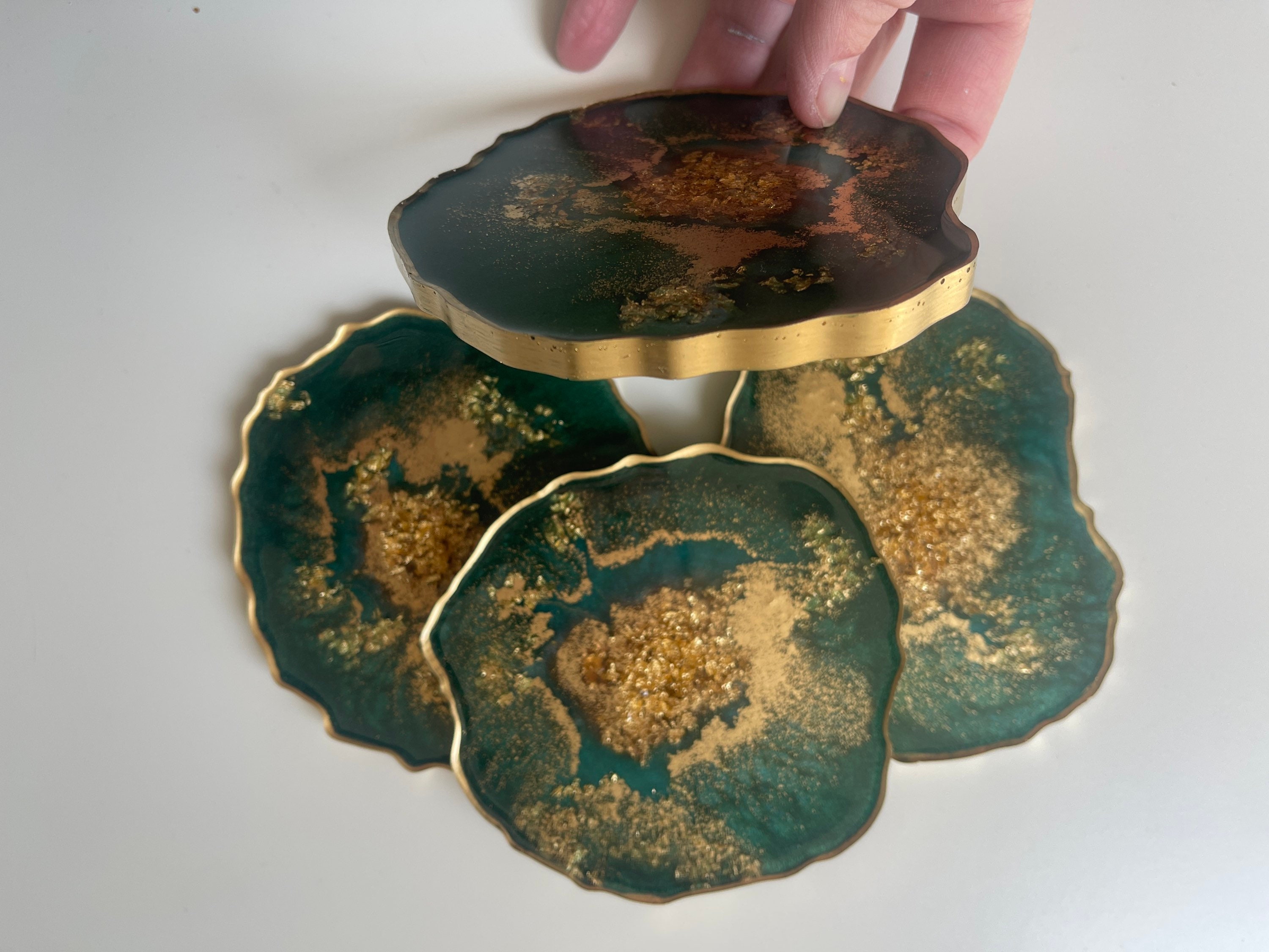 Epoxy Resin Geode Coasters Etsy
