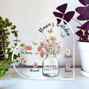 Personalized Grandma Acrylic Plaque, Personalized Nana's Garden Acrylic ...