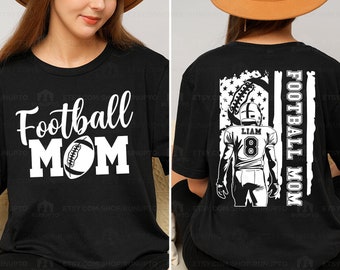 Custom Football Mom Shirt, Personalized Name & Number Tee