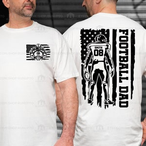 Football Dad Shirt, Name and Number Football Shirt, Football Team Shirt, Football Lover, Sports Dad Shirt, Football Season, 4th Of July Gift