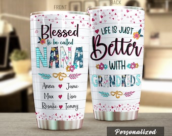 Grandma Tumbler, Nana Tumbler, Personalized Grandma Gift, Custom Mimi Tumbler, Grandma Drinkware, Nana & Grandkids, Mother's Day Gift