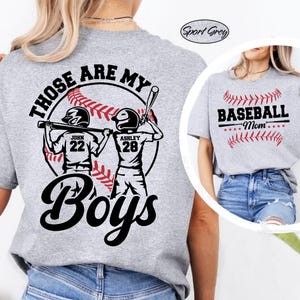 Camiseta de béisbol personalizada para mamá, camiseta de béisbol, camiseta de béisbol para niños, esos son mis niños, camiseta de béisbol con nombre y número personalizados, equipo de béisbol