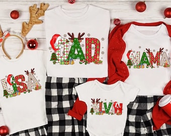 Personalized Christmas Name Shirt, Christmas Matching Shirt, Family Christmas Shirts, Xmas Family Shirts, Personalized Family Shirt