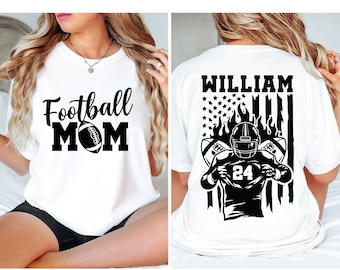 Personalized Football Mom Shirt, Name & Number, Sports Mama Tee