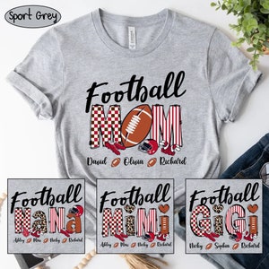 Personalized Football Mom Shirt, Football Mom Shirt, Grandma Shirt, Football Shirt for Mom, Shirt for Nana from Kid Custom Name, Sports Mom