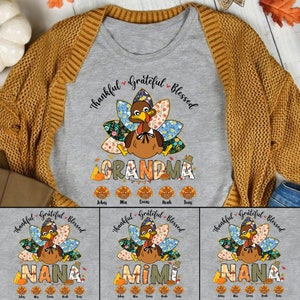Thankful Grateful Blessed Nana Leopard Turkey Thanksgiving T-Shirt Thankful Grateful Blessed Nana Leopard Turkey Thanksgiving T-Shirt