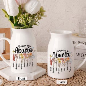Jarrón de flores personalizado para el jardín de la abuela, regalo de flores personalizado para el mes de nacimiento, regalo para el Día de la Madre, regalo para la abuela, regalo para el jardín de la abuela, regalo para mamá