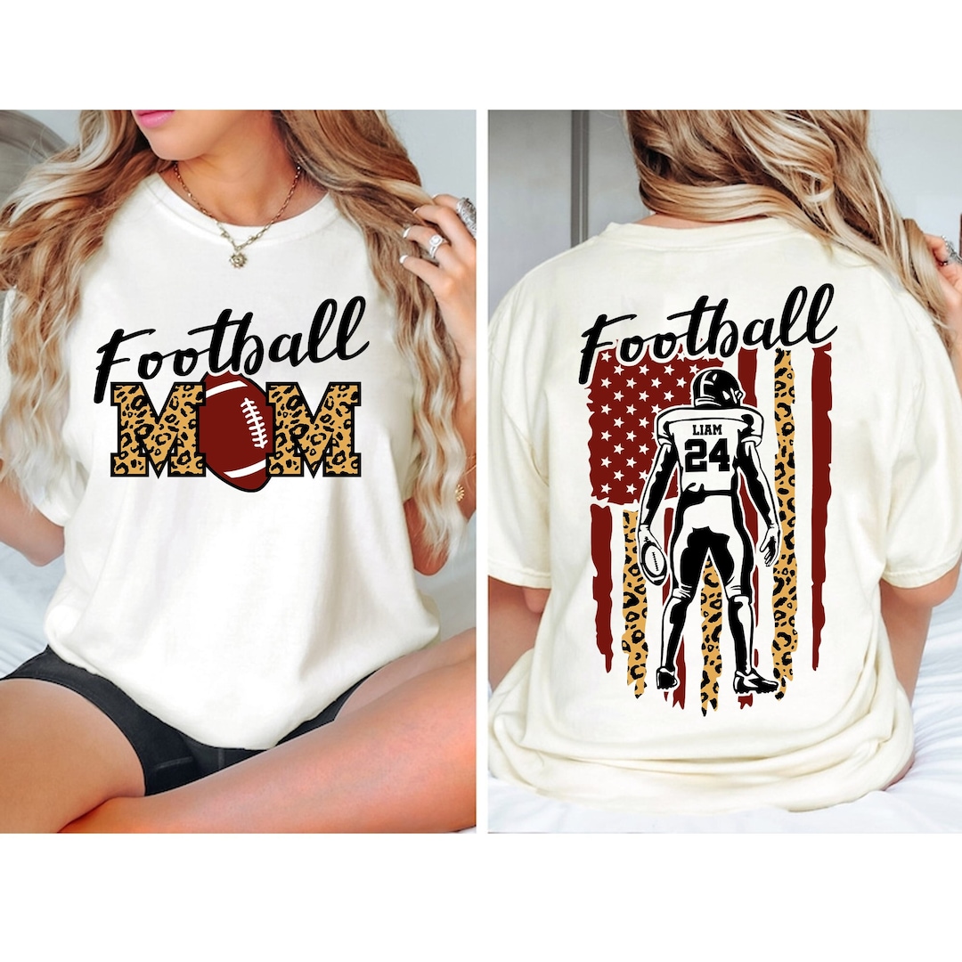 Football Mom Shirt, Personalized Football Mom Shirt, Football Mama ...