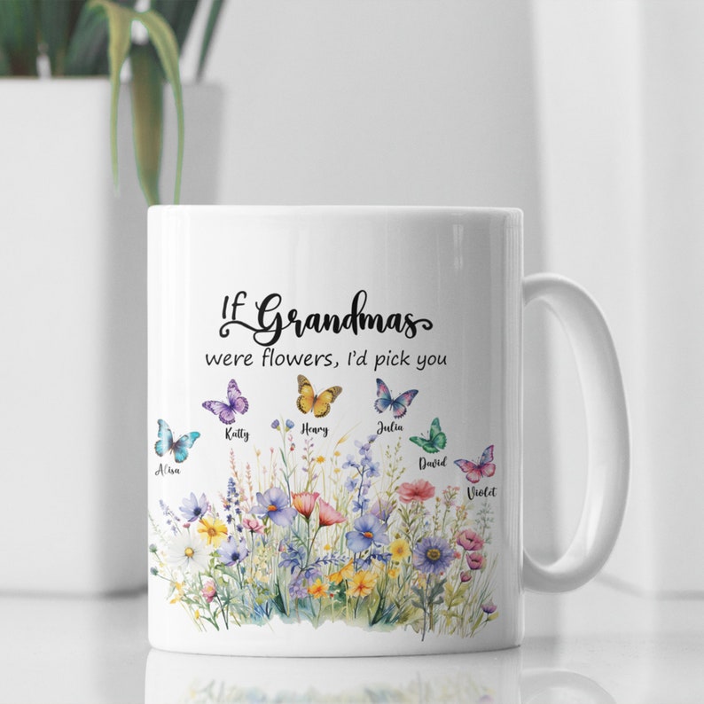 Personalized If were flowers Id wed pick you Mum Nanna Grandma Home Wildflower Vase, Custom Grandma Flower Vase, Mother's Day Gifts image 6