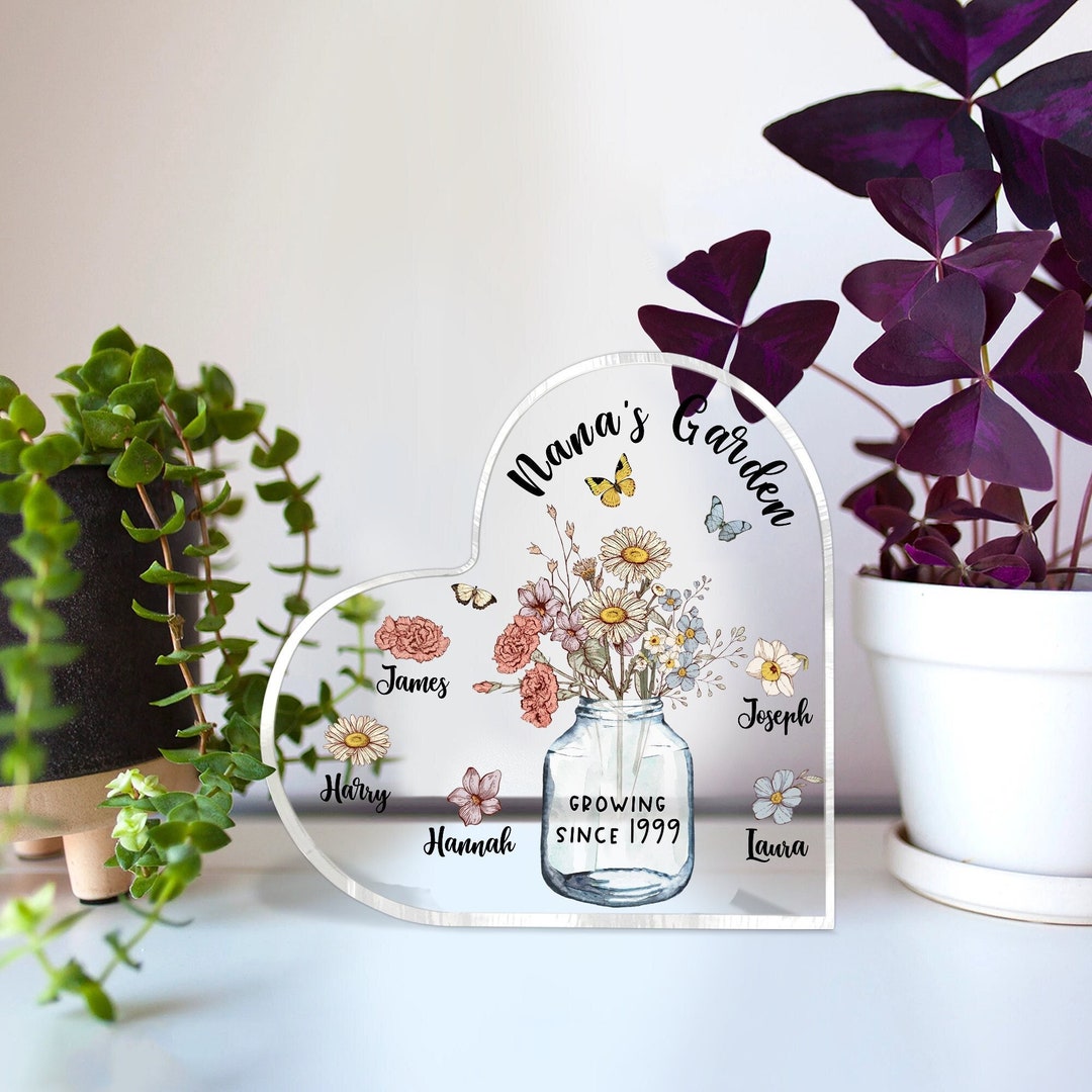Personalized Grandma Acrylic Plaque, Personalized Nana's Garden Acrylic ...