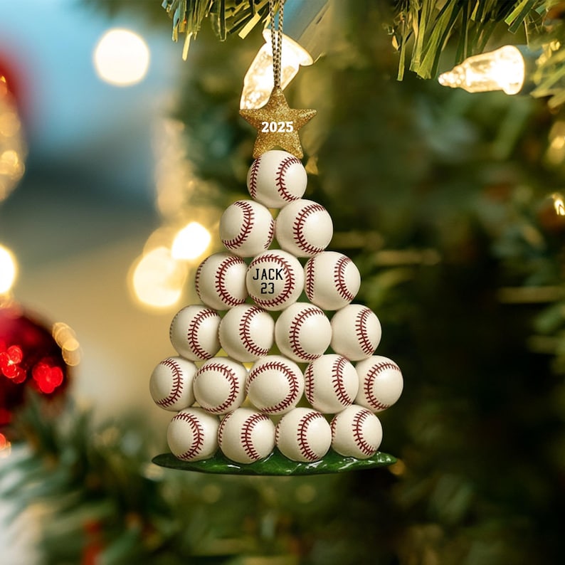 Personalized Baseball Christmas Tree Ornament, Sport Gift - Etsy