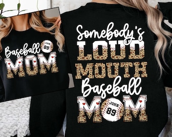 Personalized Baseball Mom Shirt, Custom Name and Number Baseball Shirt, Baseball Mama Shirt, Sports Mom Shirt, Baseball Lover Shirt