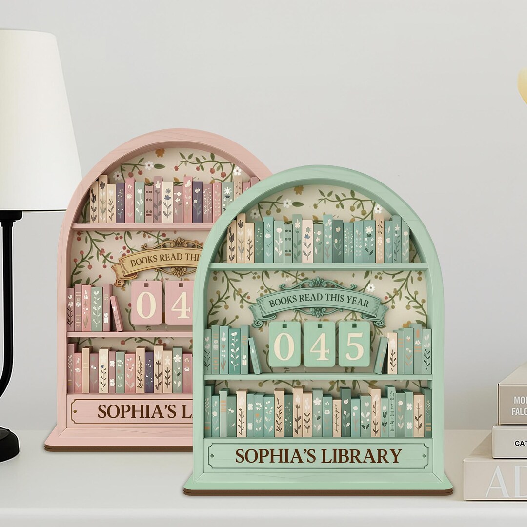 Personalized Vintage Wooden Book Tracker, Library Decor - Etsy