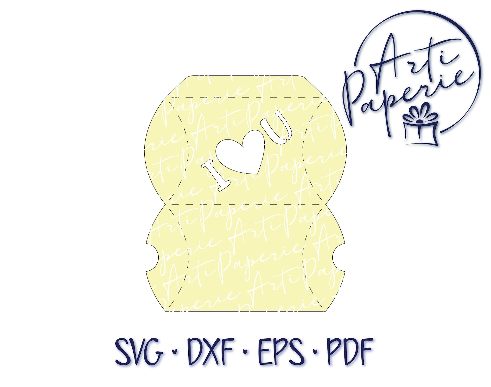 Pillow box SVG I Love You gift box template for Cricut Etsy