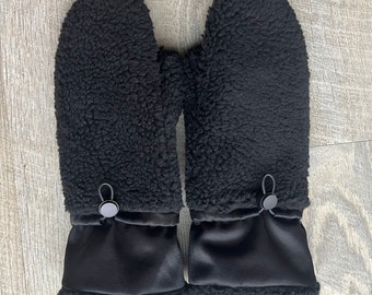 Teddy Fäustlinge schwarz Handschuhe