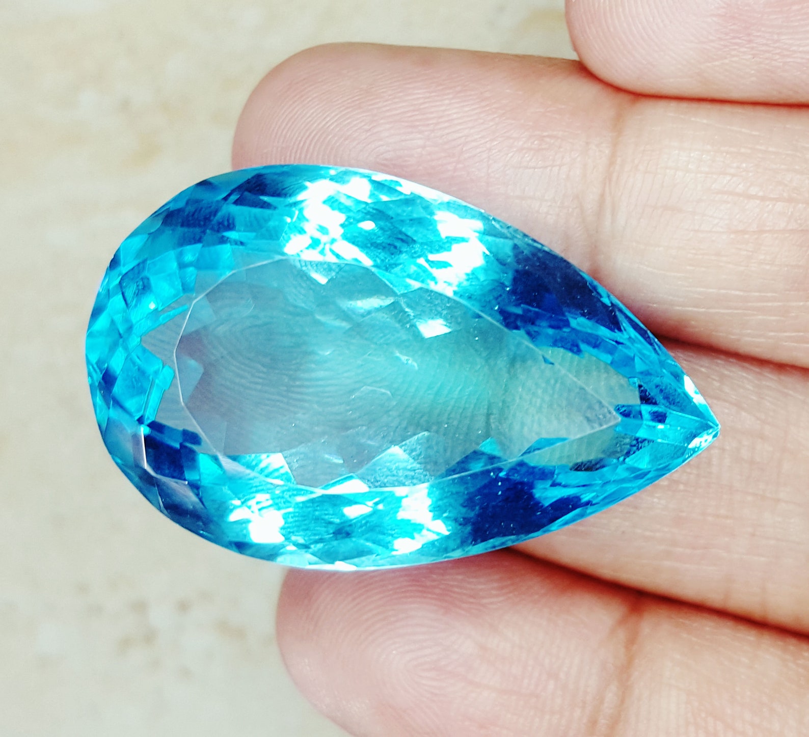 50 To 55 Ct Loose Gemstone Lab Created Brazilian Lite Blue Etsy