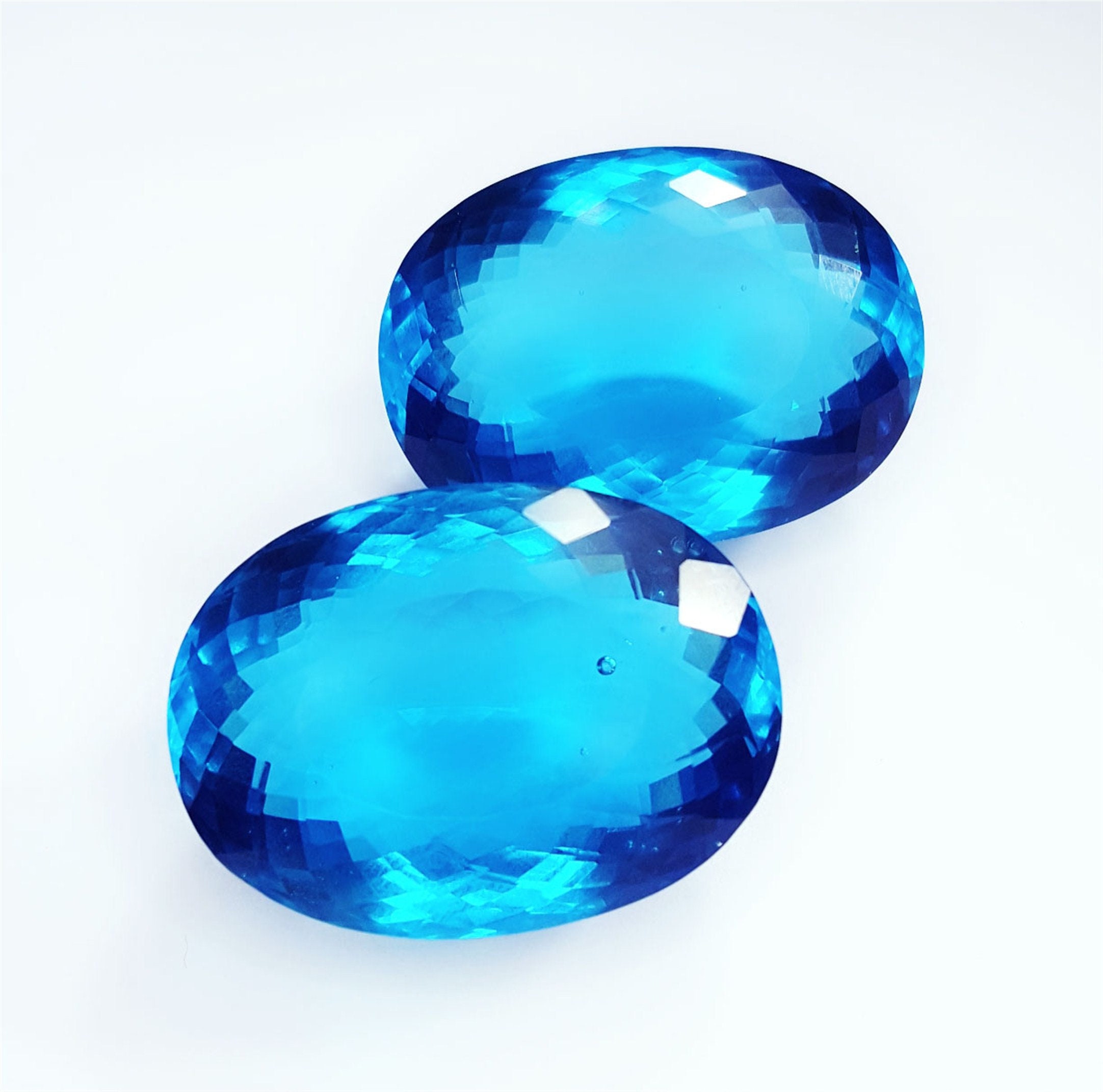 Lab Created Loose Gemstone Blue Grandidierite Pair 50 To 55 Etsy