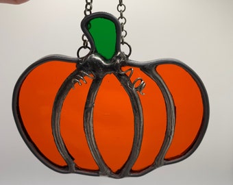 Stained Glass Pumpkin | Sun Catcher | Window Hanging