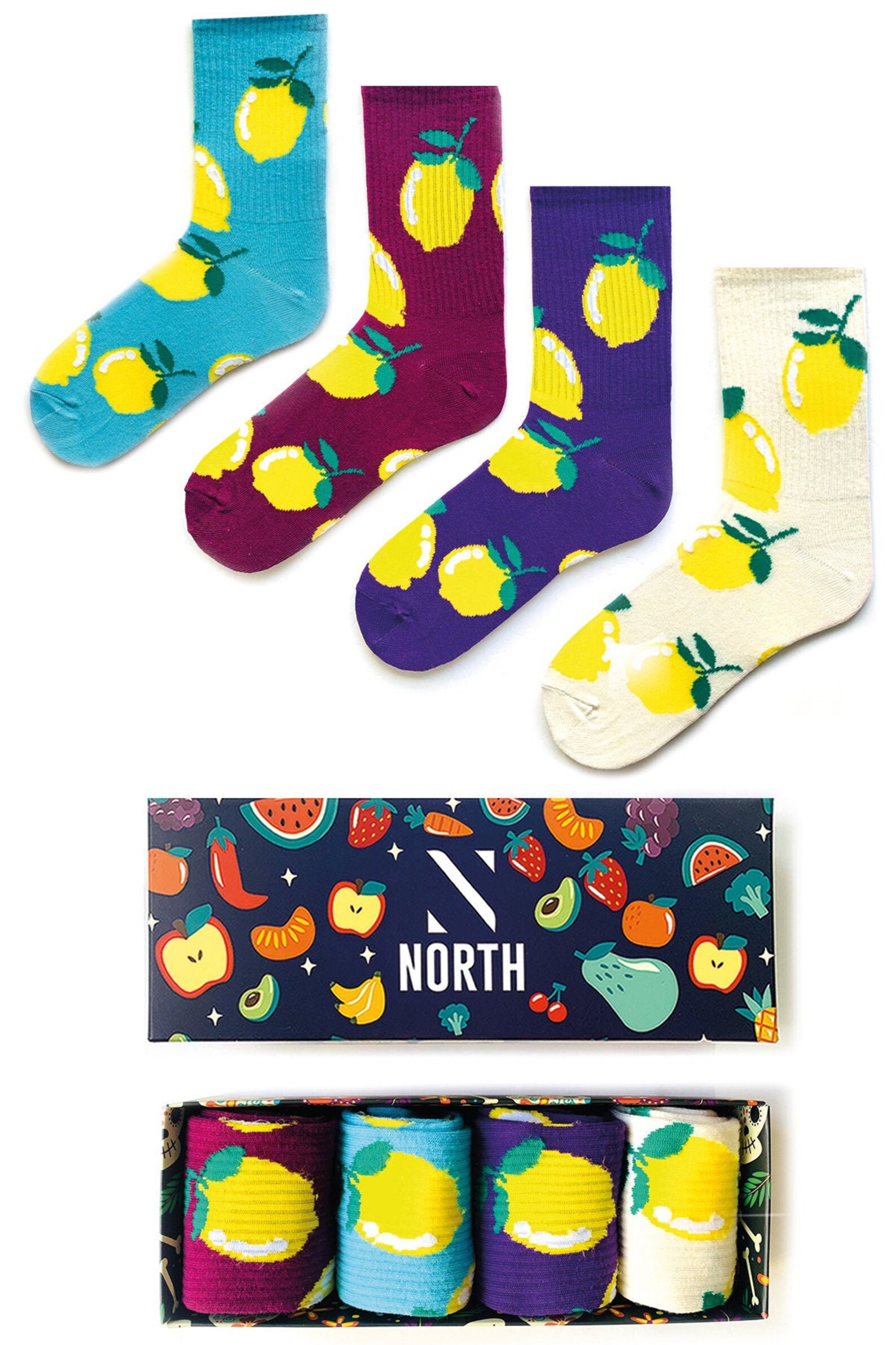Lemon Socks Colourful Socks Unisex Socks Fruit Socks Etsy