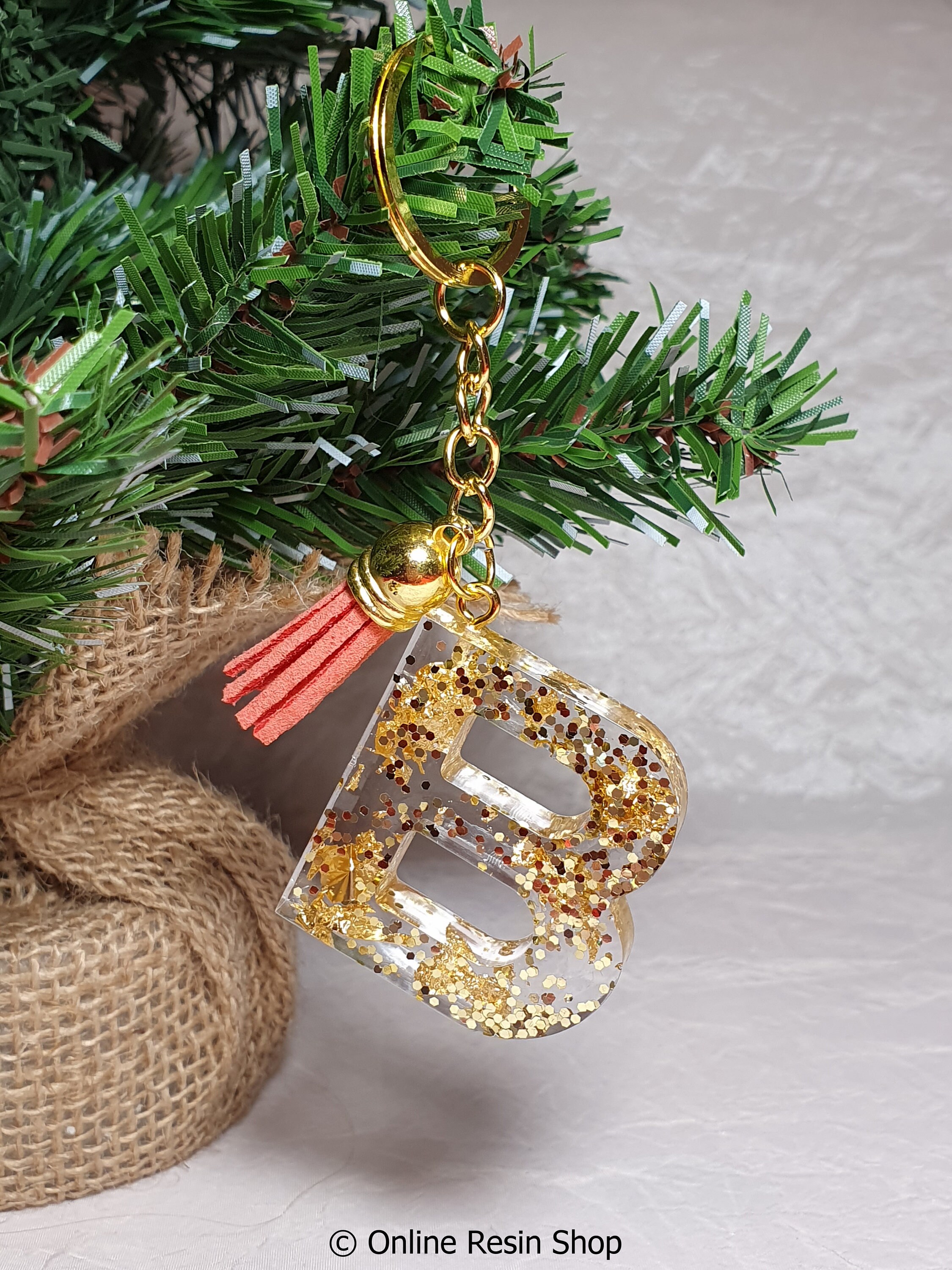 Resin key holder with suede pendant Etsy